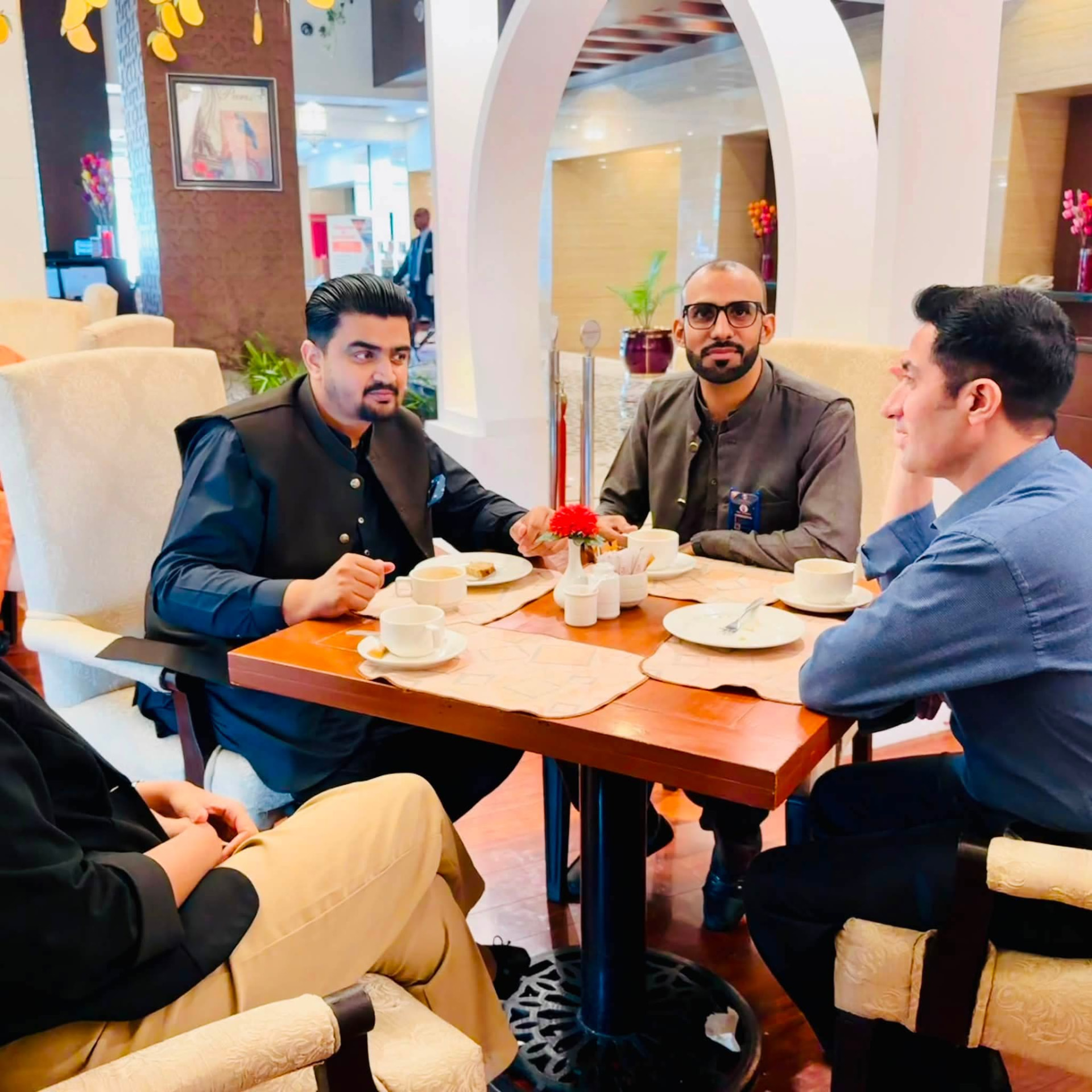 Company representatives in discussion with fellow POEPA delegates during the EU training in Islamabad